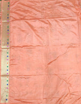 Kavvya Peach Soft & Lightweight Raw Silk Weaving Saree - KAVVYA
